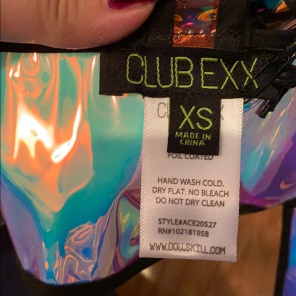 Dolls Kill Club Exx Chrome Opulent Hologram LAST 1 - Picture 5 of 8